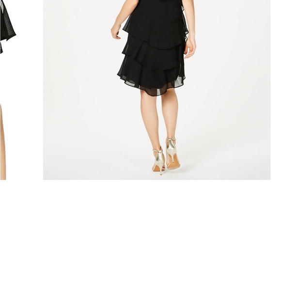 SLNY Black Tiered Midi Dress - Picture 4 of 4